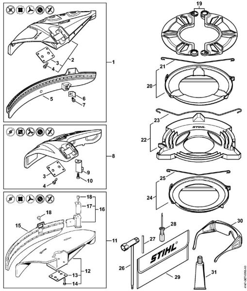 Motorne kose, ki se nosijo na hrbtu (FR) FR 460 TC-E Å citnik, orodja della Marca Stihl